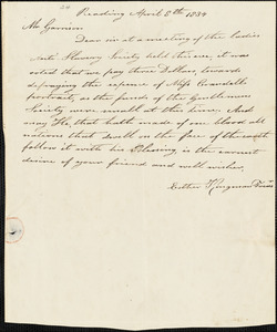 Letter from Esther Kingman, Treves, Reading, to William Lloyd Garrison, 1834 April 8th