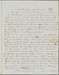 Letter from James Alson Waite, Hubbardston, [Massachusetts], to Samuel May Jr., 1850 Aug[ust] 4th