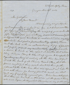 Letter from Mrs. Mary Welsh, Glasgow, [Scotland], to William Lloyd Garrison, 1852 Nov[ember] 22d