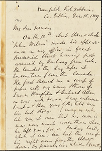 Letter from Richard Davis Webb, Greenfield, Kilgobbin, Co[unty] Dublin, [Ireland], to William Lloyd Garrison, 1859 Dec[ember] 15