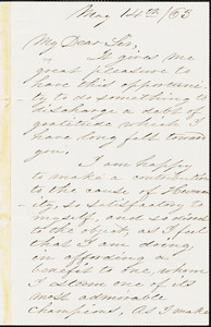 Letter from James Tolman, to William Lloyd Garrison, [18]63 May 14th