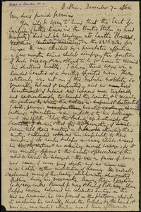 Letter from Richard Davis Webb, Dublin, [Ireland], to William Lloyd Garrison, 1864 December 7