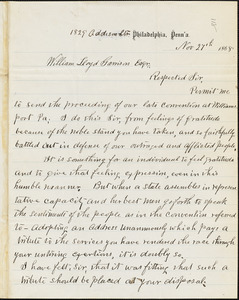 Letter from James Underdue, Philadelphia, Penn[sylvani]a, to William Lloyd Garrison, 1868 Nov[ember] 27th