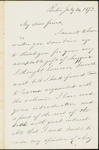 Letter from Samuel Edmund Sewall, Boston, [Massachusetts], to William Lloyd Garrison, 1872 July 30