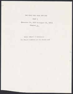 Herbert Brutus Ehrmann Papers, 1906-1970. Sacco-Vanzetti. Schedules. Box 4, Folder 11, Harvard Law School Library, Historical & Special Collections