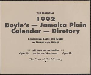 The essential 1992 Doyle's - Jamaica Plain calendar-directory