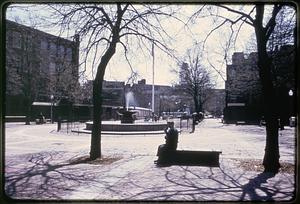 Paul Revere Mall, St. Stephen's Church in the background, fountain in the foreground