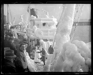 Trawler Fordham ice clad at fish pier
