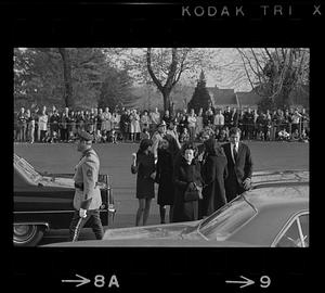 Jackie Onassis at Cardinal Cushing's funeral, Hanover