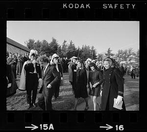 Jackie Onassis at Cardinal Cushing's funeral (note Ethel Kennedy & Knights of Columbus), Hanover