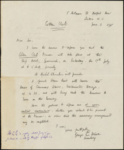 Letter from George Charles Winter, London, [England], to William Lloyd Garrison, 1875 June 9