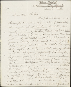 Letter from Elizur Wright, New York, to Amos Augustus Phelps, 1836 March 3