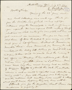 Letter from Elizur Wright, New York, to Amos Augustus Phelps, 1837 July 8