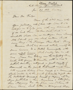 Letter from Elizur Wright, New York, to Amos Augustus Phelps, 1839 Jan[uary] 22