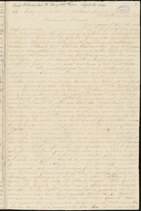 Letter from Sarah Moore Grimkè, Fort Lee, to Elizabeth Pease Nichol, 1840 April 15