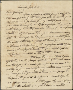 Letter from Nathaniel Peabody Rogers, Concord, [New Hampshire], to William Lloyd Garrison, [18]41 July 4