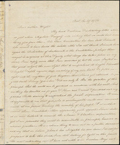Letter from Sarah Moore Grimkè, Belleville, [New Jersey], to Henry Clarke Wright, 1838 November 19