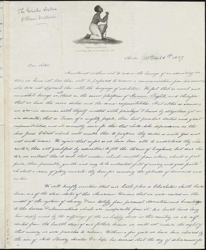 Letter from Angelina Emily Grimkè, Boston, [Massachusetts], to