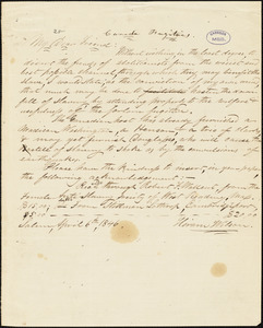 Letter from Hiram Wilsom, Salem, to William Lloyd Garrison, 1846 April 6th
