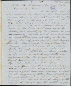 Letter from A Practical Universalist, Waltham, [Massachusetts], to William Lloyd Garrison, 1849 Aug[ust] 17