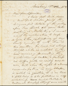 Letter from John Greenleaf Whittier, Amesbury, [Massachusetts], to William Lloyd Garrison, 1850 [May] 13th