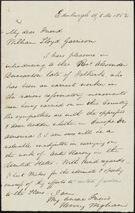Letter from Henry Wigham, Edinburgh, [Scotland], to William Lloyd Garrison, 1852 [May] 19