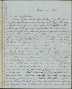 Letter from Mary Ann Whitaker to William Lloyd Garrison, 1853 March 6th