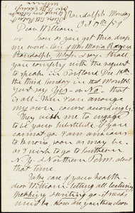 Letter from Henry Clarke Wright, Randolph, [Massachusetts], to William Lloyd Garrison, [18]59 Oct[ober] 17th