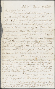 Letter from Henry Clarke Wright, Ohio, to William Lloyd Garrison, [18]60 Feb[ruary] 3