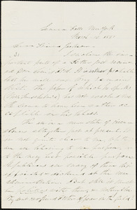 Letter from Parker Pillsbury, Seneca Falls, New York, to Francis Jackson, 1861 March 13