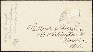 Letter from Henry Clarke Wright, Livonia, M[ichiga]n, to William Lloyd Garrison, [18]61 Sept[ember] 5