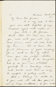 Letter from Harriet Minot Pitman, Providence, [Rhode Island], to Helen Eliza Garrison, [1865] March 13th