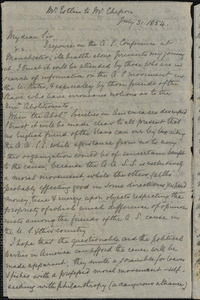 Letter from John Bishop Estlin to Frederick William Chesson, 1854 July 31