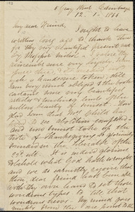 Letter from Eliza Wigham, Gray Street, Edinburgh, [Scotland], to William Lloyd Garrison, 1866 [January] 12
