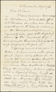 Letter from Henry Clarke Wright, Willimantic, [Windham, Connecticut], to William Lloyd Garrison, [18]66 May 15
