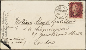 Letter from Eliza Wigham, 5 Gray Street, Edinburgh, [Scotland], to William Lloyd Garrison, 1867 [October] 5