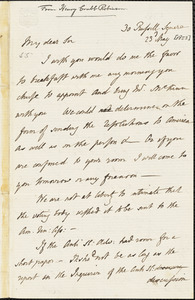 Letter from Henry Crabb Robinson, [London, England], John Bishop Estlin, [1853 May 23]