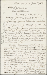 Letter from Henry Clarke Wright, Cleveland, O[hio], to William Lloyd Garrison, [18]68 Jan[uary] 7