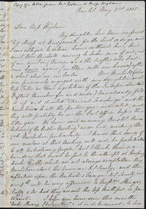Letter from John Bishop Estlin, Bristol, [England], to Eliza Wigham, 1851 May 3