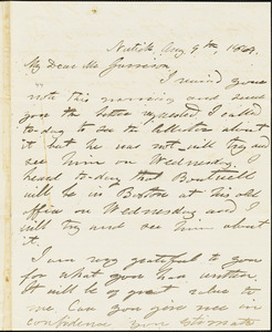 Letter from Henry Wilson, Natick, [Massachusetts], to William Lloyd Garrison, 1869 Aug[ust] 9th