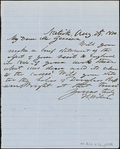 Letter from Henry Wilson, Natick, [Massachusetts], to William Lloyd Garrison, 1870 Aug[ust] 29th