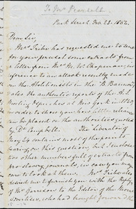 Letter from Mary Anne Estlin, Bristol, [England], to Mr. Pearsall, 1852 February 23