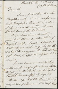 Letter from John Bishop Estlin, Bristol, [England], to Otis James, 1845 November 5