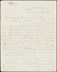 Letter from George Washington Julian, Centreville, [Indiana], to Francis Jackson Garrison, [18]73 March 29