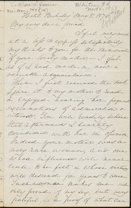 Letter from E.H. Whitwell, [Boston, Massachusetts], to Francis Jackson Garrison, 1876 May 8