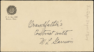 Letter from James Manning Winchell, Boston, [Massachusetts], 1861 Jan[uary] 1