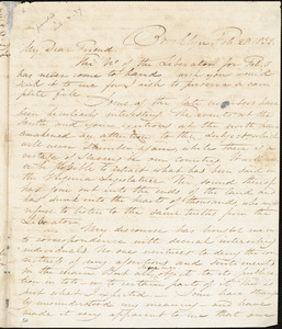 Letter from Samuel Joseph May, Brooklyn, [Connecticut], to William Lloyd Garrison, 1832 Feb[ruary] 29