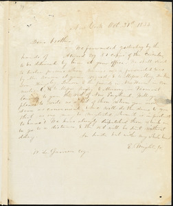 Letter from Elizur Wright, New York, [New York], to William Garrison, 1833 Oct[ober] 31st