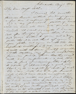 Letter from Charles F. Hovey, Gloucester, [England], to Mary Anne Estlin, 1854 Aug[ust] 1st