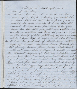 Letter from Aurelius D Parker, West Milan, [New Hampshire], to Samuel May, 1858 March 29th